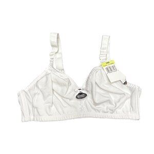 Bali Double Support Bra 38B Cotton Wirefree Comfort U‎ Back 3036 NEW White